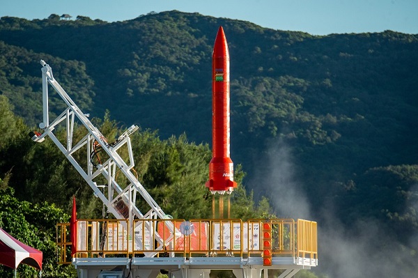 The first rocket is launched from NSPO's short-term launch site in Xuhai Village, Pingtung.
